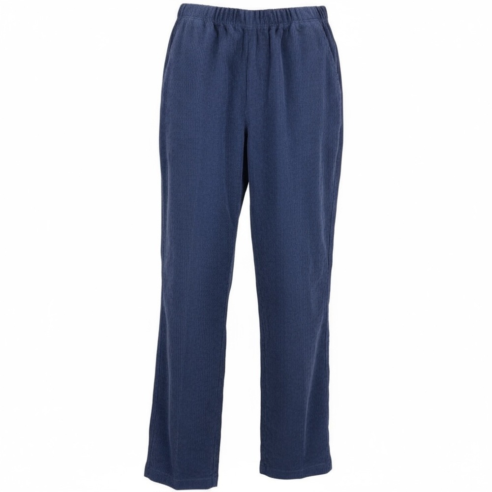 American Sweetheart Women's Corduroy Pants Size 20W Navy Elastic Waist Wide‎ Leg - Picture 2 of 13